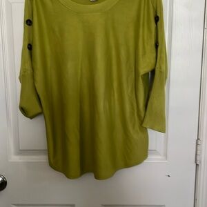 Olive Green Women's Top with Button Accents